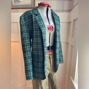 Vintage Green Plaid Blazer Size 7